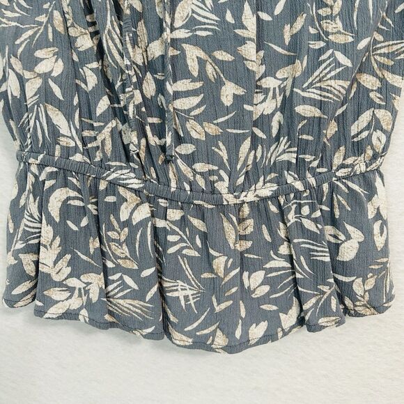 Good Luck Gem Top Women M Multicolored Peplum Cut Out Boho Beach Vacay Tropical - Picture 10 of 13